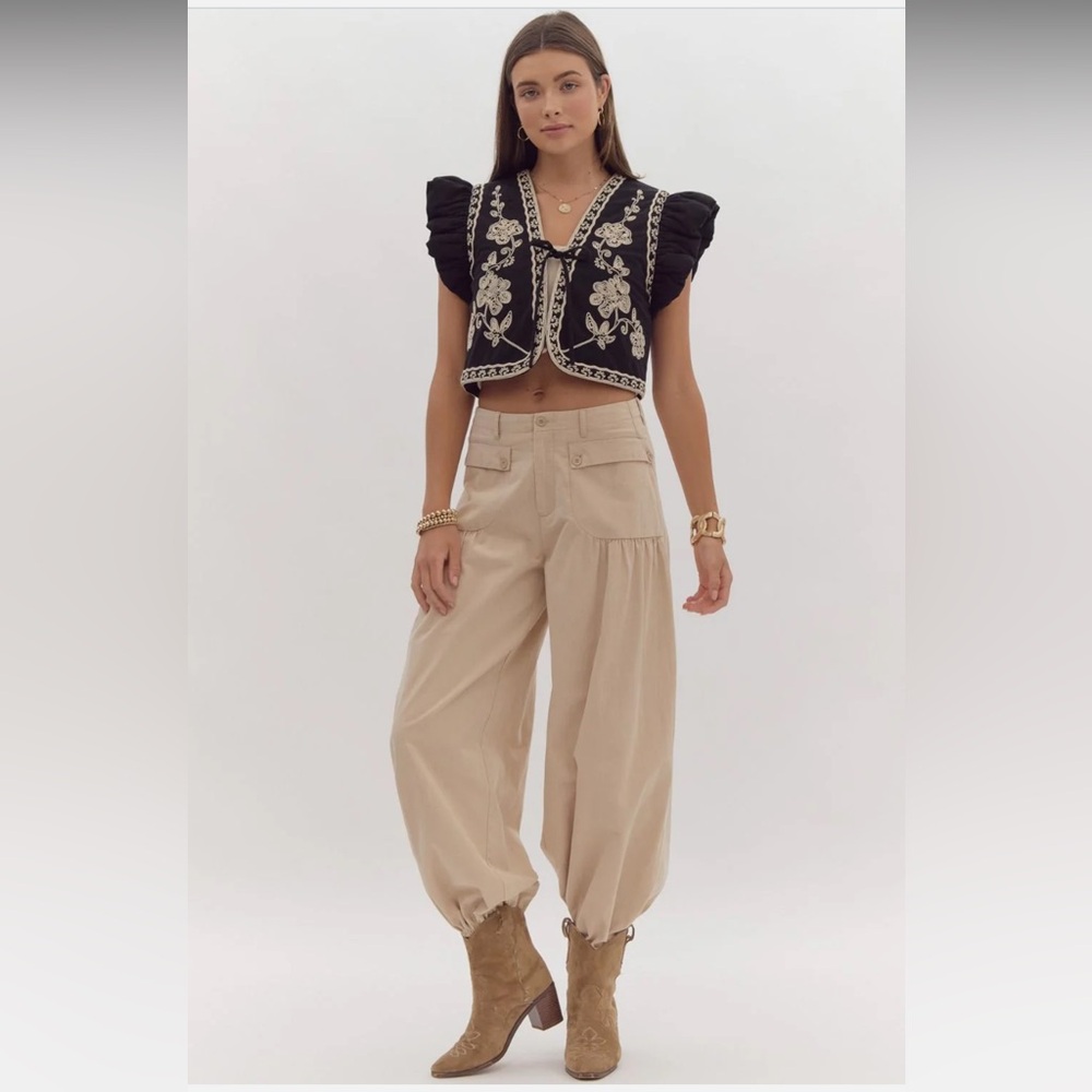 Black Embroidered Vest